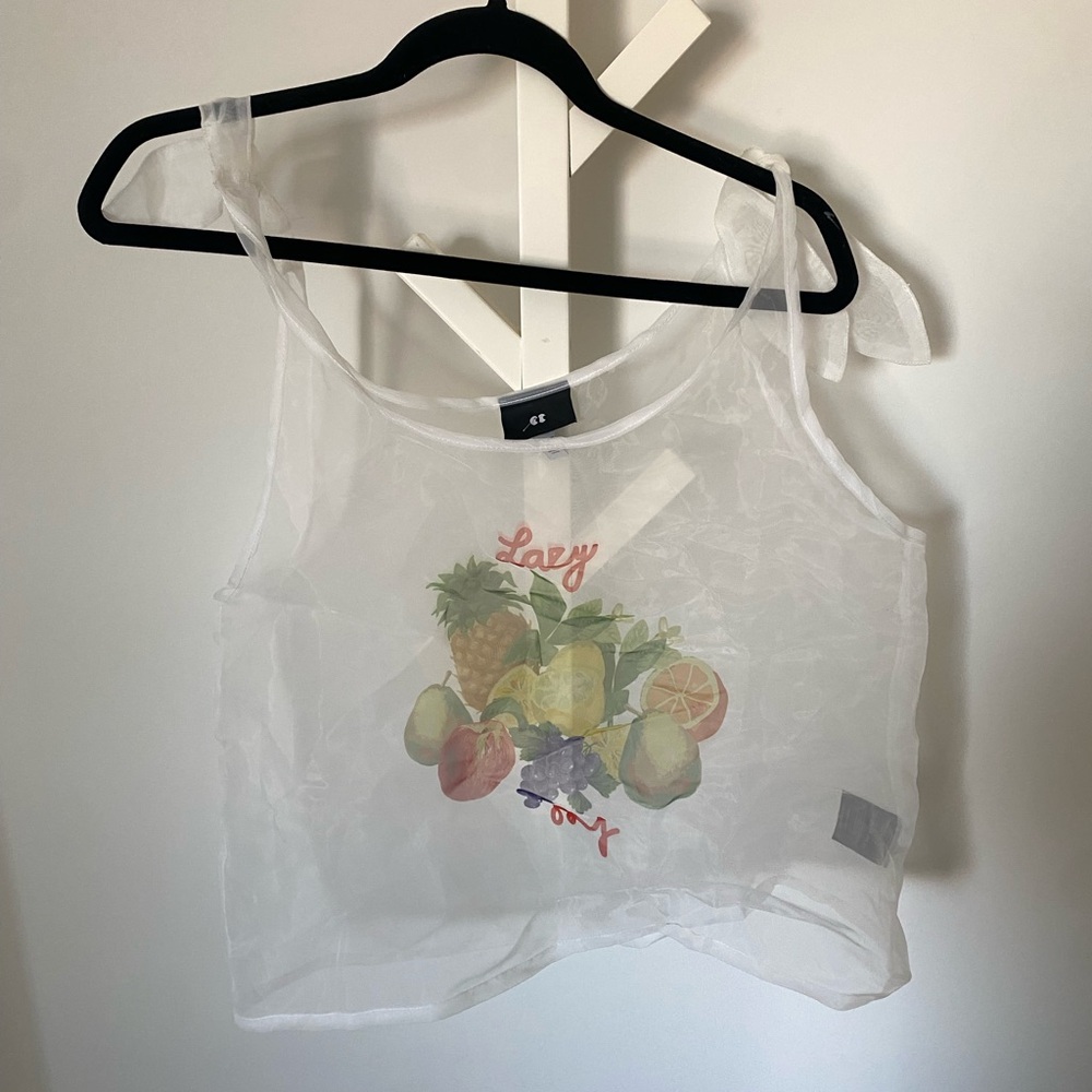 Lazy Oaf Sheer Top with Fruit Design